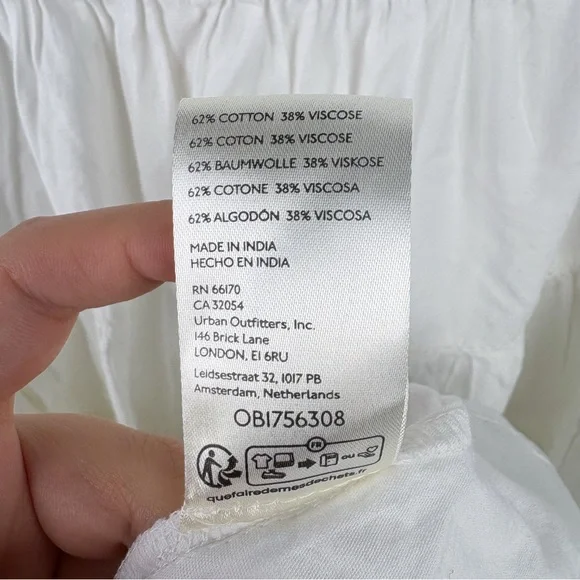 Free People In Full Swing Midi Skirt Tiered Peasant Ivory White Cotton NEW Small - Picture 11 of 13